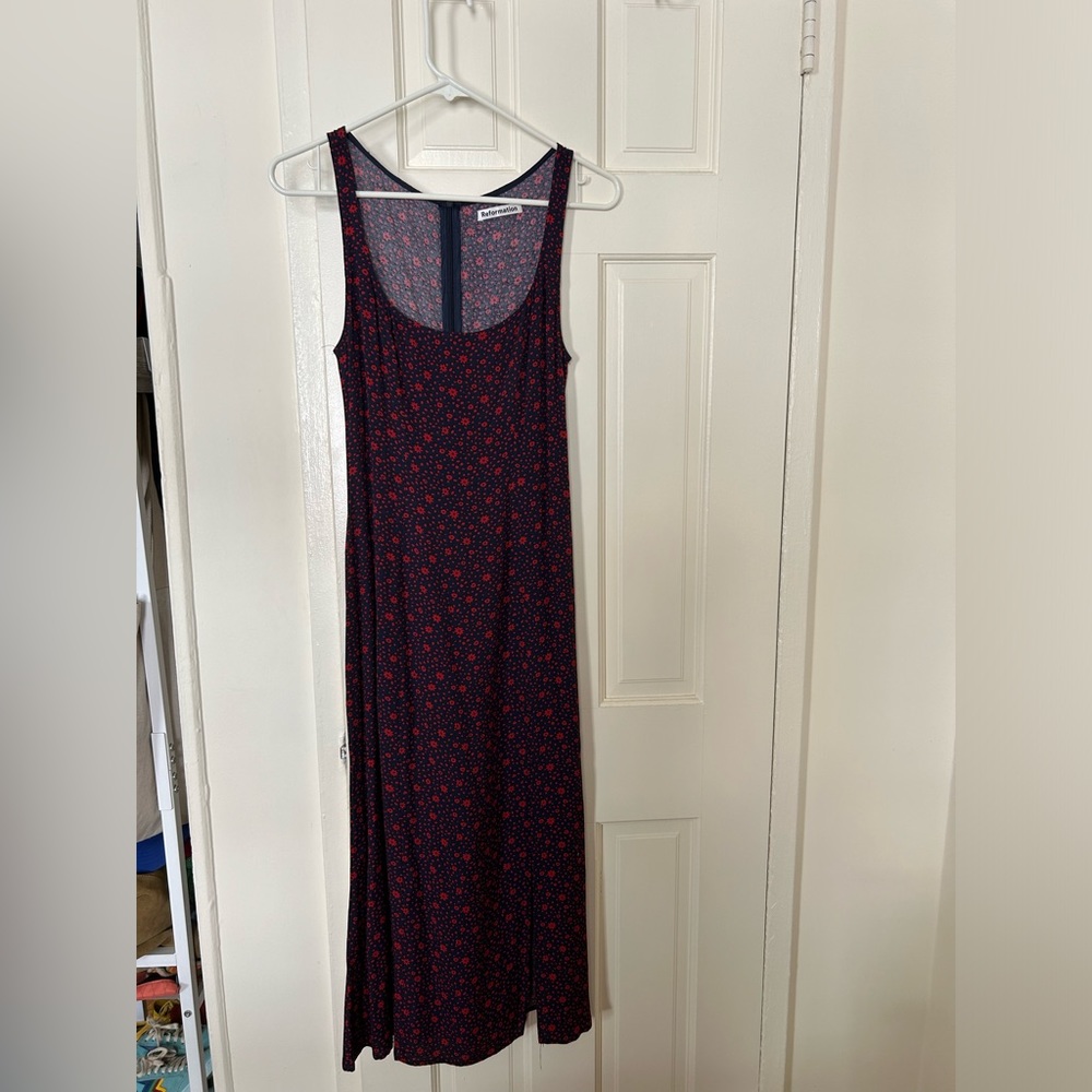 Reformation midi dress with slit
